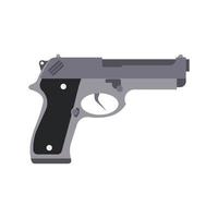 pistol isolerade vektor siluett illustration pistol vit vapen ikon. man hand gevär bakgrundsdesign svart