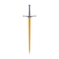 svärd medeltida vektor ikon illustration riddare vapen isolerade krig antika design. strid stål gammal