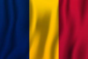 tschad realistische wehende flaggenvektorillustration. Hintergrundsymbol des nationalen Landes. Tag der Unabhängigkeit vektor