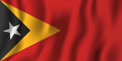 Östtimor realistiska viftande flagga vektorillustration. nationellt land bakgrundssymbol. självständighetsdag vektor