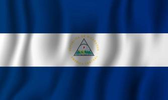 nicaragua realistiska viftande flagga vektorillustration. nationellt land bakgrundssymbol. självständighetsdag vektor
