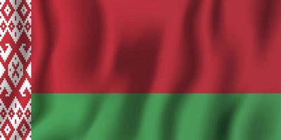 belarussische realistische wehende flaggenvektorillustration. Hintergrundsymbol des nationalen Landes. Tag der Unabhängigkeit vektor