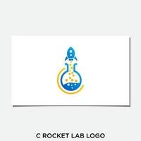 c raket och lab logotyp design vektor