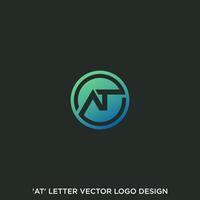 initial "at" logotyp design vektor