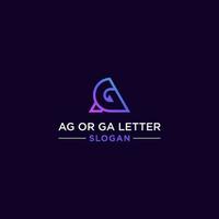 ga eller ag logotyp design vektor