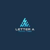 Initial a, Peak, Elevate, Up oder Triangle Digital Tech Logo vektor