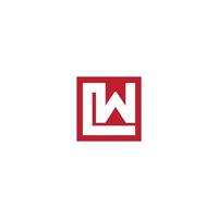lw Logo-Design mit negativem Raum vektor