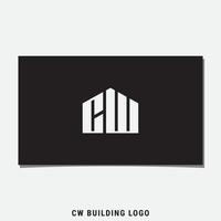 cw-Gebäude-Logo-Design-Vektor vektor