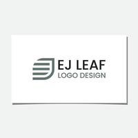 ej leaf logotyp design vektor