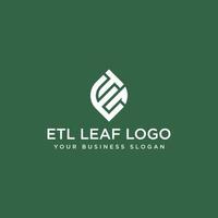 etl-Blatt-Logo-Design-Vektor vektor