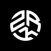 zrk brev logotyp design på svart bakgrund. zrk kreativa initialer bokstavslogotyp koncept. zrk bokstavsdesign. vektor