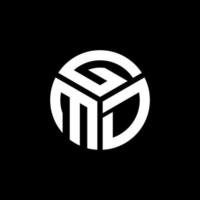 gmd-Brief-Logo-Design auf schwarzem Hintergrund. gmd kreative Initialen schreiben Logo-Konzept. gmd Briefgestaltung. vektor