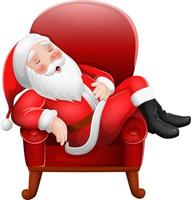 Cartoon Weihnachtsmann schläft auf Sessel vektor
