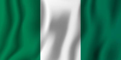 nigeria realistische schwenkende flaggenvektorillustration. Hintergrundsymbol des nationalen Landes. Tag der Unabhängigkeit vektor