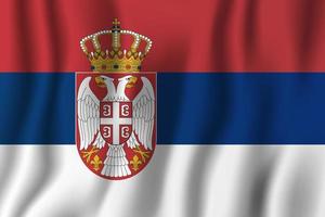 serbien realistische wehende flaggenvektorillustration. Hintergrundsymbol des nationalen Landes. Tag der Unabhängigkeit