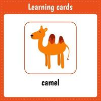 Lernkarten für Kinder. Tiere. Kamel vektor