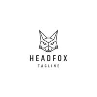 head fox linje logotyp ikon formgivningsmall platt vektor
