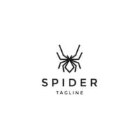 Spinne mit flachem Vektor der Strichzeichnungslogoikonen-Designschablone