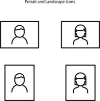potrait och landskap ikoner som isolerad på vit bakgrund. ikon trendiga och moderna symbol för logotyp, webb, app, ui. bildikon enkelt tecken. vektor