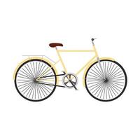 gelber Retro- Fahrradkonzeptvektor flache Illustrationsdesign-Seitenansicht vektor