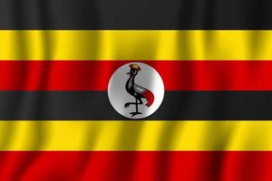 uganda realistische wehende flaggenvektorillustration. Hintergrundsymbol des nationalen Landes. Tag der Unabhängigkeit vektor