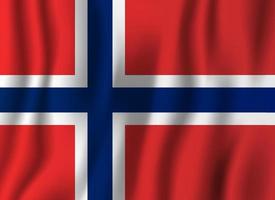 norwegen realistische wehende flaggenvektorillustration. Hintergrundsymbol des nationalen Landes. Tag der Unabhängigkeit vektor