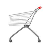 Shop-Warenkorb-Trolley-Vektor-Symbol Supermarkt. Einzelhandel Warenkorb Marketing isoliert. lebensmittellebensstil paymeny hintergrund. konsumzentrum illustration verkaufen. leere liefertasche kaufen e-commerce vektor