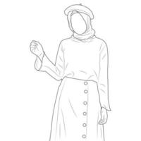 Hijab-Frauen-Malbuch. Vektor-Illustration vektor