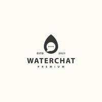 Wasser-Chat-Symbol Zeichen Symbol Hipster Vintage-Logo-Design vektor