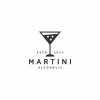 Martini Alkoholiker Symbol Zeichen Symbol Hipster Vintage Logo vektor