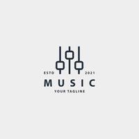 musik ikon tecken symbol hipster vintage logotyp design vektor