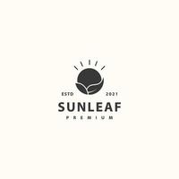 Sonne Blatt Symbol Zeichen Symbol Hipster Vintage Logo Design vektor