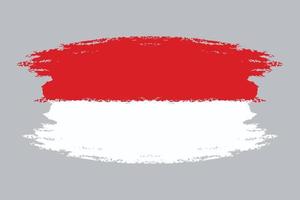 Gemalt Flagge Indonesien isoliert auf grauem Hintergrund. vektor