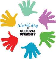 Plakatdesign für die kulturelle Vielfalt des Welttages vektor