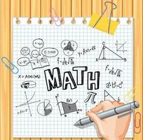 Handschrift mathematische Formel auf Holzbrett vektor