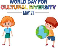 världsdagen för kulturell mångfald bannerdesign vektor