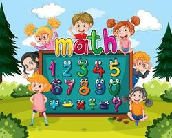 Zählen der Zahlen 0 bis 9 und mathematische Symbole