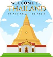 reise thailand attraktion und landschaftstempel symbol vektor