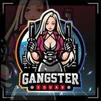 Gangster-Mädchen-Maskottchen. Esport-Logo-Design vektor