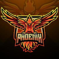 phoenix esport logotyp maskot design vektor