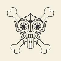 Indonesien mask kultur med ben vintage logotyp design, vektorgrafisk symbol ikon illustration kreativ idé vektor