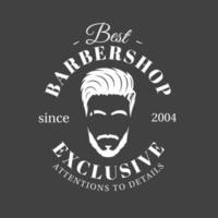 barbershop etikett isolerad på svart bakgrund vektor