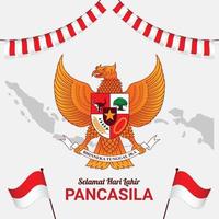 nationella emblem på pancasila-dagen vektor