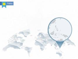 abstrakt rundad världskarta med nålade detaljerad palaukarta. vektor