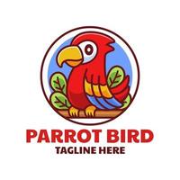 niedliches Papageien-Cartoon-Logo-Design