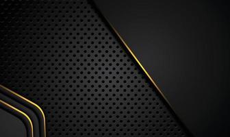luxus abstrakter hintergrund mit goldenen und schwarzen formen. Metall Textur Stahl Hintergrund Vector Design Illustration