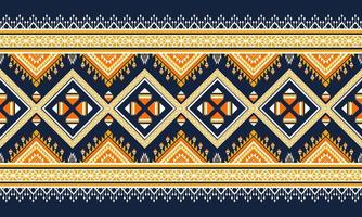 geometrisches ethnisches orientalisches Ikat-Muster traditionelles Design für Hintergrund, Teppich, Tapete, Kleidung, Verpackung, Batik, Stoff, Vektorillustration. Stickereiart. vektor