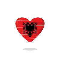 albanien flagga formad kärlek illustration vektor