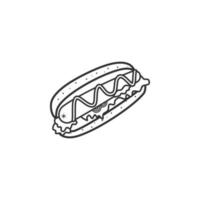 Gliederungssymbol der Hot-Dog-Vektorillustration vektor