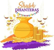 hinduistische shubh dhanteras tag ikone vektor